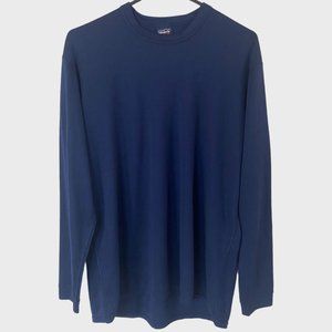 Vintage Patagonia Capilene Crewneck Mens Large Blue Long Sleeve Pullover Shirt